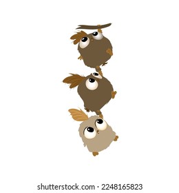Birds hung in the air on a branch