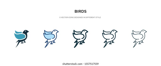 birds icon in different style vector illustration. two colored and black birds vector icons designed in filled, outline, line and stroke style can be used for web, mobile, ui