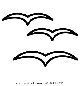 Icono de pájaros logotipo de arte de contorno delgado plano