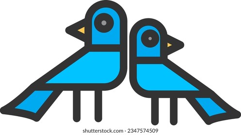 Birds Icon image. Suitable for mobile application.
