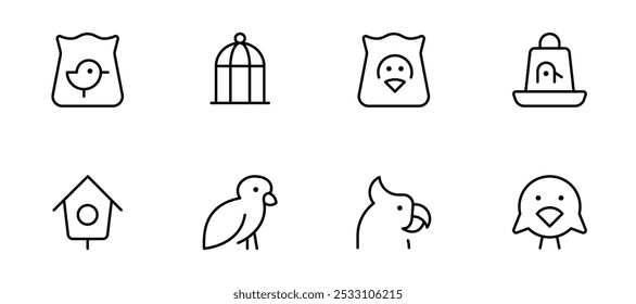 Birds icon. birds nest, cage, home icon flat vector and illustration, graphic, editable stroke. Suitable for website design, logo, app, template, and ui ux.