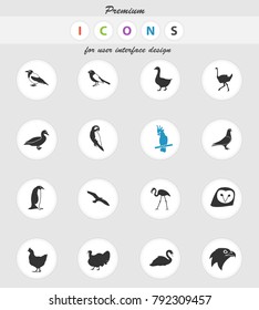 birds icon set