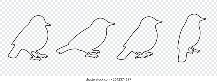 Birds icon set. fly illustration sign collection. nature symbol. Bird's black silhouettes set. bird silhouettes on white background