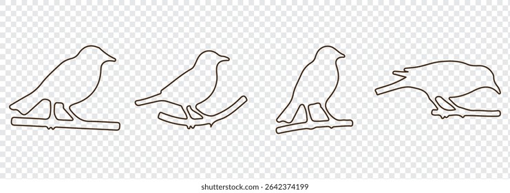 Birds icon set. fly illustration sign collection. nature symbol. Bird's black silhouettes set. bird silhouettes on white background