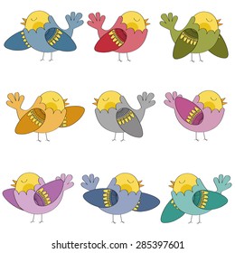 Birds icon set vector