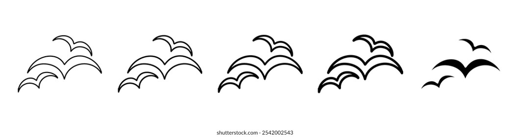 birds icon Simple outline illustration