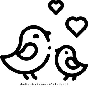 icono pájaros. Diseño De Estilo Lineal Delgado Aislado Sobre Fondo Blanco