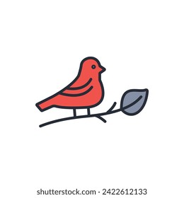 Birds icon. vector.Editable stroke.linear style sign for use web design,logo.Symbol illustration.