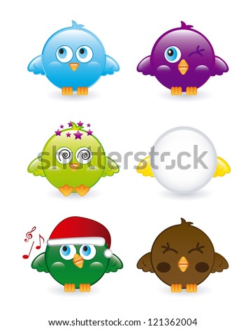 birds icons over white background. vector illustration
