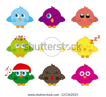 birds icons over white background. vector illustration