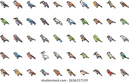 Birds icons icons Simple vector icon. Illustration symbol design template for web mobile UI element. 