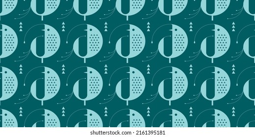 Birds illustration background. Seamless pattern. Vector. 