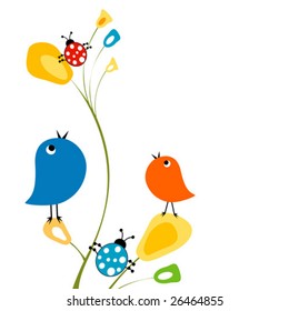 birds and ladybugs