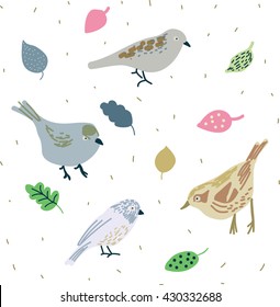birds and leaves