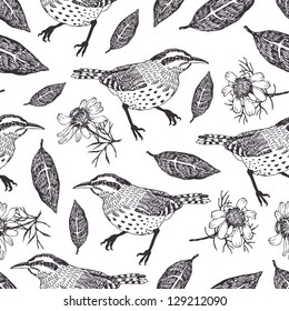 Birds and leaves background