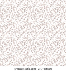  Birds and leaves Seamless pattern
