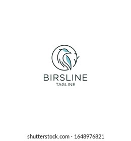 Birds Liner Logo Template - Vector