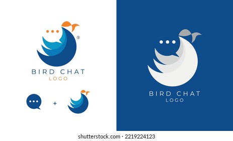 Birds logo design  |  birds with chat logo concepts