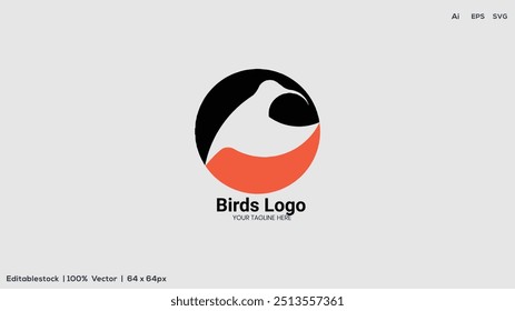 Diseño de logotipo de pájaros Ilustración vectorial y Plantilla diseño de pájaro colorido