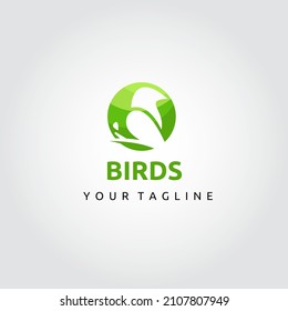 Design-Vektorgrafik des Vogellogo. Geeignet für Ihr Firmenlogo