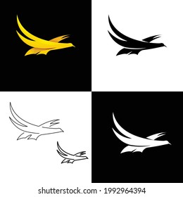 Birds Logo Pack Black Version , gradient , Monoline , White Version vector format