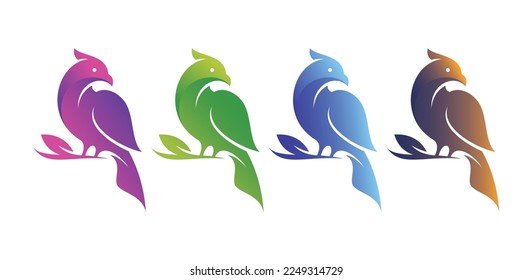 Birds Logo Vector Icon Symbol Template. Bird Logo Vector Illustration