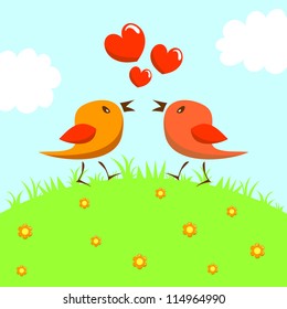 Birds in love
