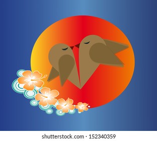 birds in love