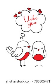 Birds in love.