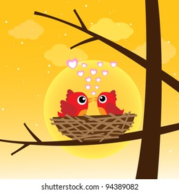 Birds in love
