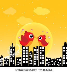 Birds in love