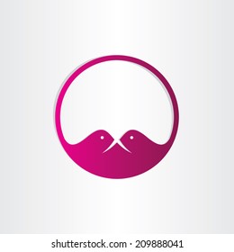 birds in love abstract symbol