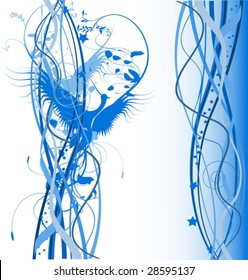 Birds in love - blue theme