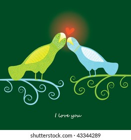 birds love each other