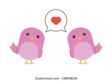 Birds in love with hearth