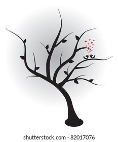 Birds in love on the tree