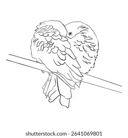 Birds in love are sitting on the branches