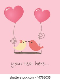 Birds in love. Vector.
