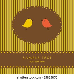 Birds in love. Vector greeting card