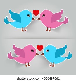 birds in love Vector illustration