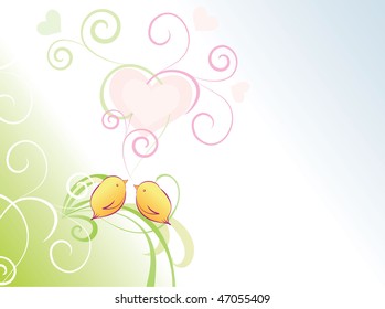 birds in love vector illustration