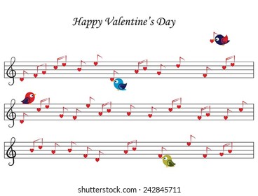 Birds make a song about Valentine's Day.