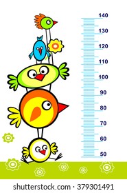 Birds. Meter or metre of wall height from 50 to 140 centimeter
