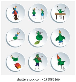 birds musicians, vector