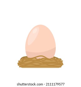 bird's nest egg holder illustration. flat cartoon style. vector designs. elements, icons, graphics