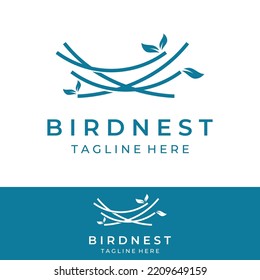 Bird's nest hipster logo design vector illustration.