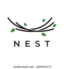 Bird's nest hipster logo design vector illustration.