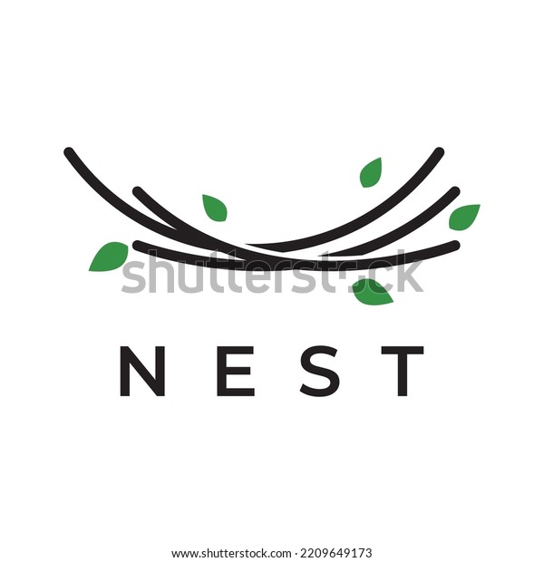 Bird\'s nest\
hipster logo design vector\
illustration.