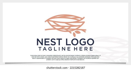 birds nest logo design vector with creative concept
