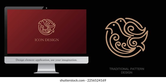 A bird's nest logo with simple and general lines. High-end fashion graphics. Inspiration elements for bird's nest, beauty, luxury, health, environment subjects. circular vector